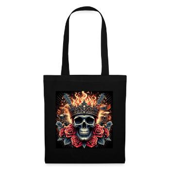 Burning Skull - Tote Bag - black - Front