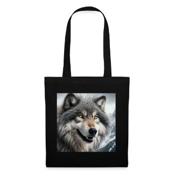 Wolf - Stoffbeutel - Schwarz - Vorne