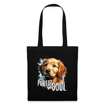 Golden Retriever chiot chiot l’âme la plus pure chien cadeau - Sac en tissu - noir - Devant