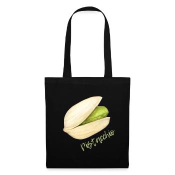 Pistache avec coquille et noyau - Sac en tissu - noir - Devant