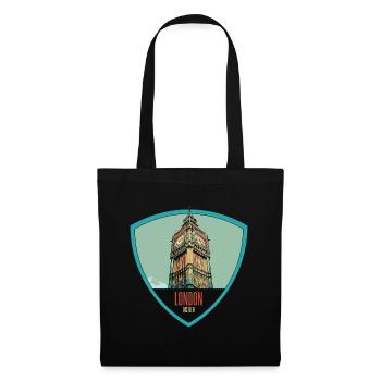Ikonische Illustration des Big Ben Towers - Stoffbeutel - Schwarz - Vorne