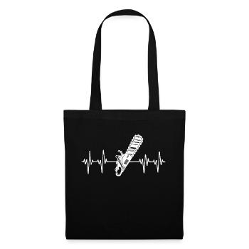 Scie, Bûcheron, Menuiserie, Forestier, Tronçonneuse - Sac en tissu - noir - Devant