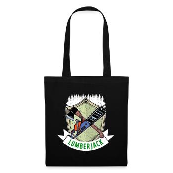 Hache de travail du bois disant scie Forester bûcheron - Sac en tissu - noir - Devant