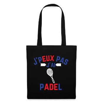 J peux pas j ai Padel bleu blanc rouge - Sac en tissu - noir - Devant