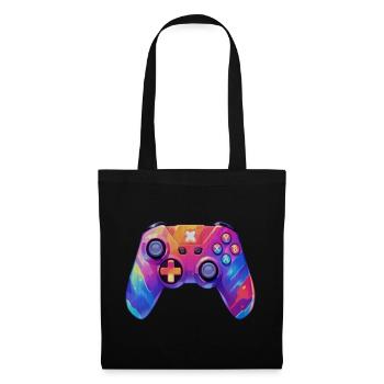 Pixel-Art-Videospiel-Controller - Stoffbeutel - Schwarz - Vorne