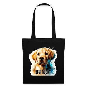 Labrador Retriever Welpe süß Bester Kumpel - Stoffbeutel - Schwarz - Vorne