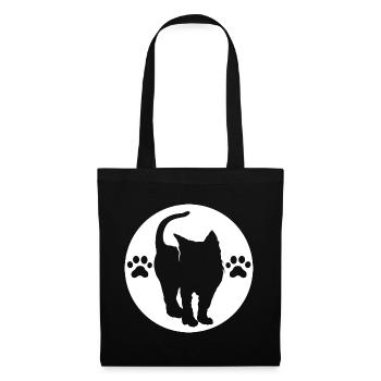 Cat Logo, Paw Symbol, Crest Emblem, Graphic icon - Tote Bag - black - Front
