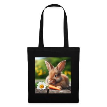 Entzückender Hase - Stoffbeutel - Schwarz - Vorne