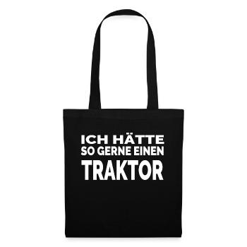 Traktor - Stoffbeutel - Schwarz - Vorne