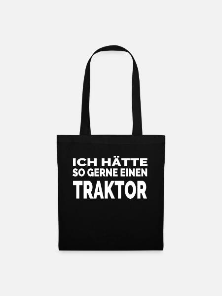 Traktor - Stoffbeutel - Schwarz