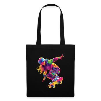 Femme qui fait du Skate - Sac en tissu - noir - Devant