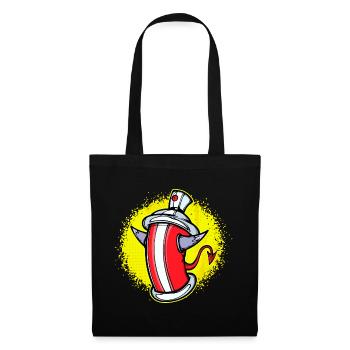 Pulvérisateur Art, Street Art, Wildstyle Graffiti - Sac en tissu - noir - Devant