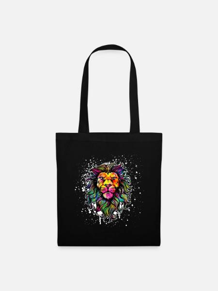 Zeichnen Illustration Wildstyle Graffiti Löwe - Stoffbeutel - Schwarz