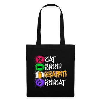 Drawing Illustration Graffiti Sprayer Street Art - Tote Bag - black - Front