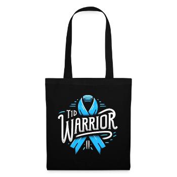 Guerrier T1D - Plaisir combatif pour diabétique de type 1 - Sac en tissu - noir - Devant