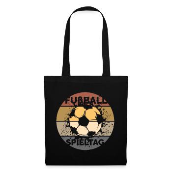 retro soccer game day ball vintage league graphic - Tote Bag - black - Front