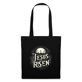 Jesus ist auferstanden Schriftkunst - Stoffbeutel - Schwarz - Vorne