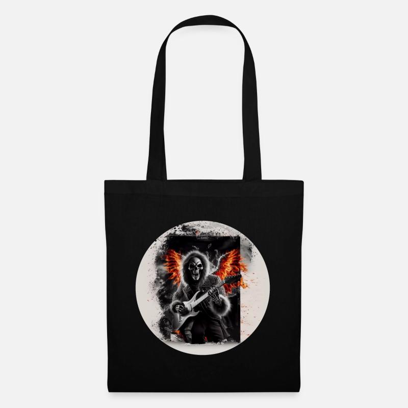 Rock 'n' Roll Squelette en feu #3 - Sac en tissu - noir