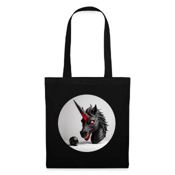 Dämonisches Einhornkopf-Design - Stoffbeutel - Schwarz - Vorne