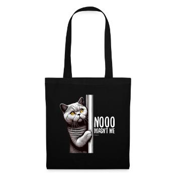 Nein war ich nicht BKH Blue Katze Geschenk - Stoffbeutel - Schwarz - Vorne