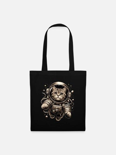 Astronaut BKH getigert Geschenk - Stoffbeutel - Schwarz
