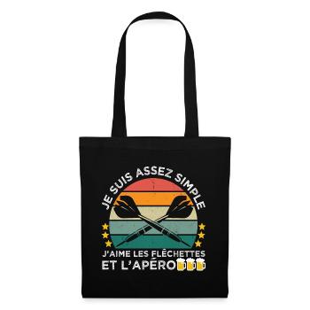 J' aime les fléchettes et l' apéro cadeau vintage - Sac en tissu - noir - Devant