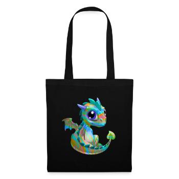 Baby Drache Psy| Niedlicher Psy Baby Drache - Stoffbeutel - Schwarz - Vorne
