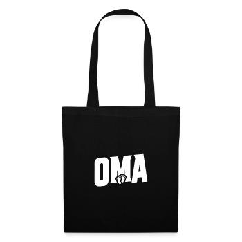Oma - Babyfüße - Stoffbeutel - Schwarz - Vorne