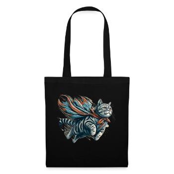 Super chat British Shorthair BKH Tabby - Sac en tissu - noir - Devant