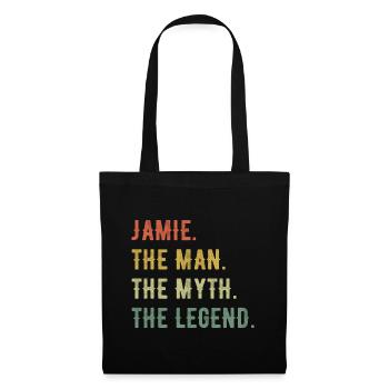 James Jamie Vorname Kurzform Man Myth Legend - Stoffbeutel - Schwarz - Vorne
