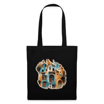 Bâtiment mauresque enchanteur dans les tons bleus - Sac en tissu - noir - Devant