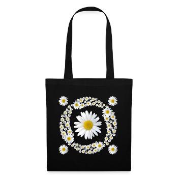 Marguerites Marguerites Motif Floral Blossom Floral - Sac en tissu - noir - Devant