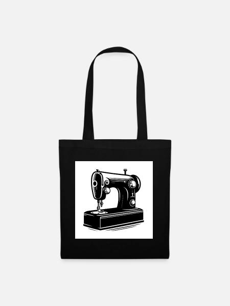 Silhouette de machine à coudre vintage - Sac en tissu - noir