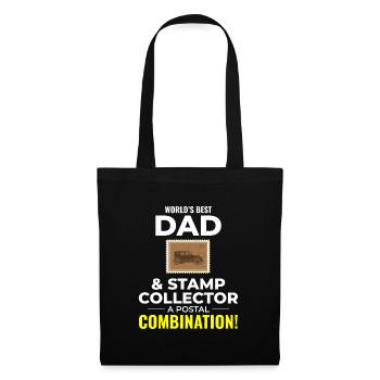 Stamp Collector Dad Collecting Hobby Philatelist - Tote Bag - black - Front