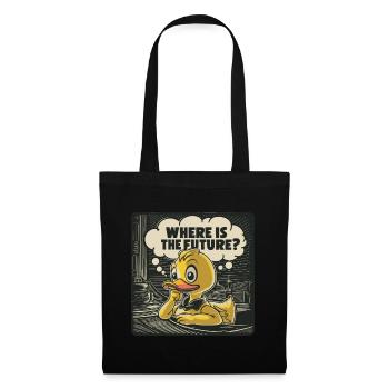 Canard en plastique jaune réfléchi - Sac en tissu - noir - Devant