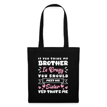 Sibling Love Inseparable Brother's Heart Life - Tote Bag - black - Front