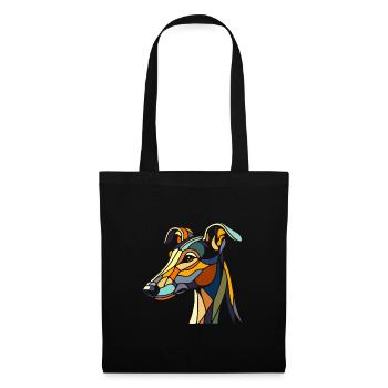 Greyhound head in geometric art style, polygon - Tote Bag - black - Front