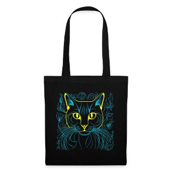 Ukraine Domestique Chat Chat Chats Animaux Miaou - Sac en tissu - noir - Devant