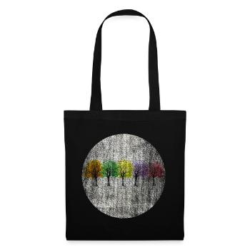 Colorful trees retro colorful - Tote Bag - black - Front