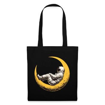 Un astronaute sur un croissant de Lune - Sac en tissu - noir - Devant