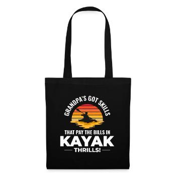 kayaking Gradpa Kayak Canoe Kayaker Funny - Tote Bag - black - Front