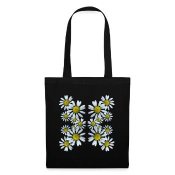 Marguerites Motif Floral Marguerites Fleur Floral - Sac en tissu - noir - Devant