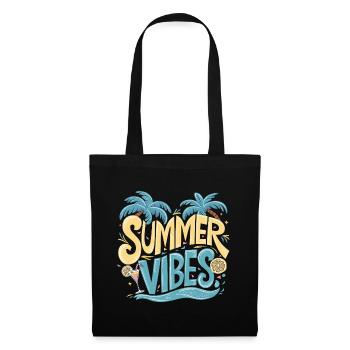 Summer Vibes Strand Urlaub - Stoffbeutel - Schwarz - Vorne