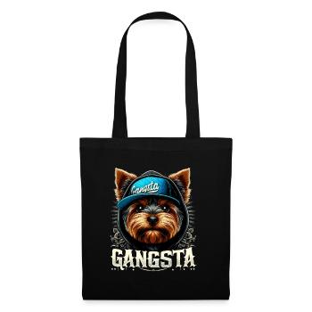 Yorkshire Terrier Yorkie Gangsta Gangster Chien - Sac en tissu - noir - Devant