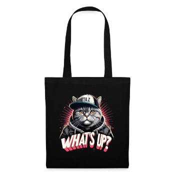 BKH British Shorthair Cat Tabby Gangster - Sac en tissu - noir - Devant