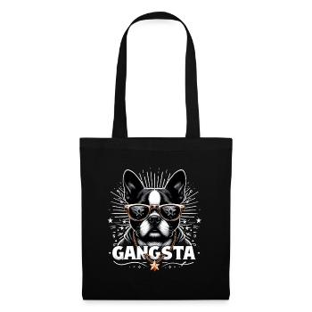 Boston Terrier Gangsta Gangster chien cadeau - Sac en tissu - noir - Devant