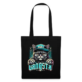 BKH British Shorthair Cat Tabby Gangsta Gangs - Sac en tissu - noir - Devant
