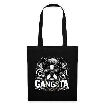 Boston Terrier Gangsta Gangster chien cadeau - Sac en tissu - noir - Devant