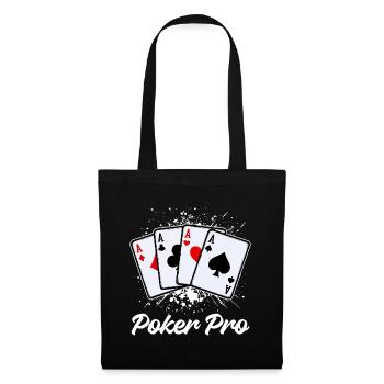 Jeu de cartes de casino Poker professionnel - Sac en tissu - noir - Devant