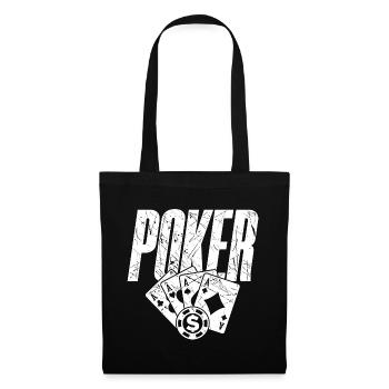 Casino Gambling Poker Jeu de cartes gagnant Jackpot - Sac en tissu - noir - Devant